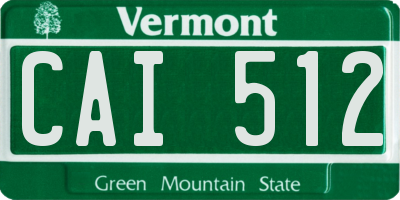 VT license plate CAI512
