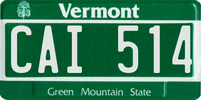VT license plate CAI514