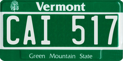 VT license plate CAI517