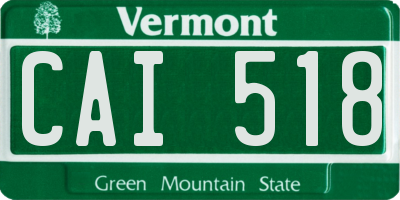 VT license plate CAI518