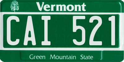 VT license plate CAI521