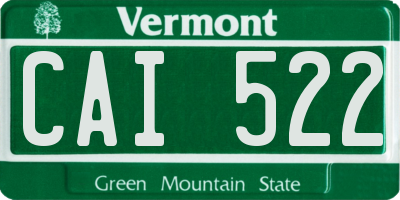 VT license plate CAI522
