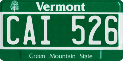 VT license plate CAI526