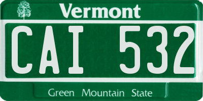 VT license plate CAI532