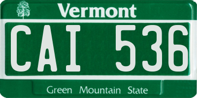 VT license plate CAI536