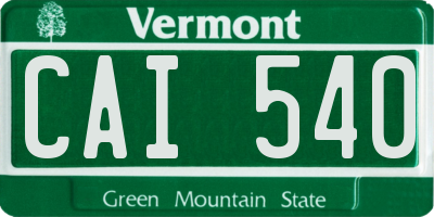 VT license plate CAI540