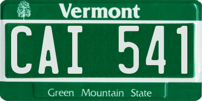 VT license plate CAI541