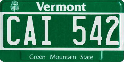 VT license plate CAI542