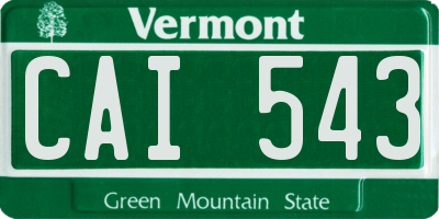 VT license plate CAI543