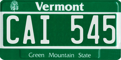 VT license plate CAI545