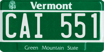VT license plate CAI551