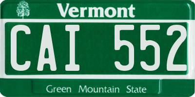 VT license plate CAI552
