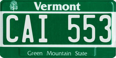 VT license plate CAI553