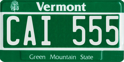 VT license plate CAI555