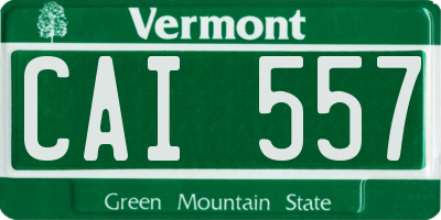VT license plate CAI557