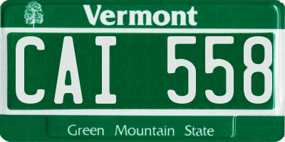 VT license plate CAI558