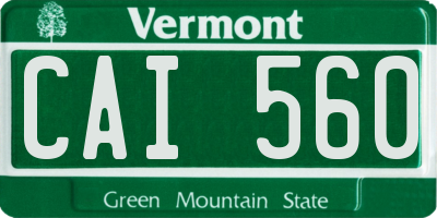 VT license plate CAI560