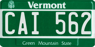 VT license plate CAI562