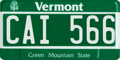 VT license plate CAI566