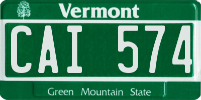VT license plate CAI574