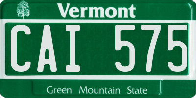 VT license plate CAI575