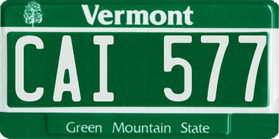 VT license plate CAI577