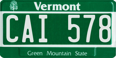 VT license plate CAI578