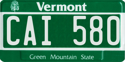 VT license plate CAI580