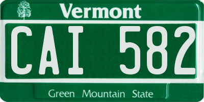 VT license plate CAI582