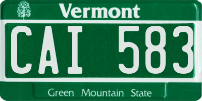 VT license plate CAI583