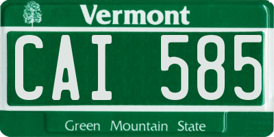 VT license plate CAI585