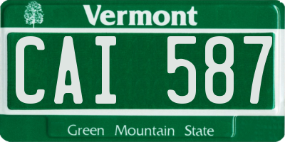 VT license plate CAI587