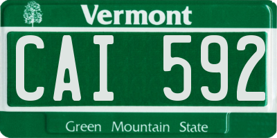 VT license plate CAI592