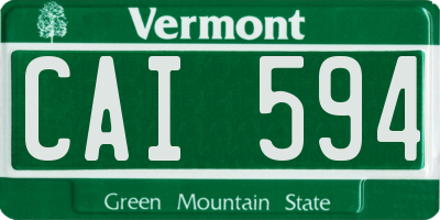 VT license plate CAI594