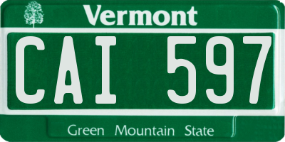 VT license plate CAI597