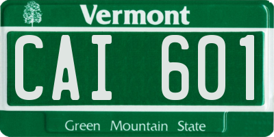 VT license plate CAI601