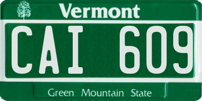 VT license plate CAI609