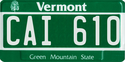 VT license plate CAI610