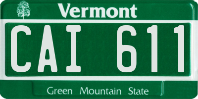 VT license plate CAI611