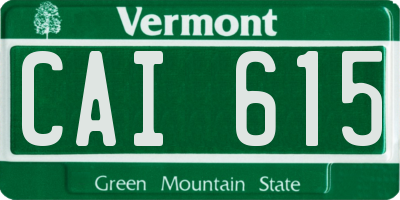 VT license plate CAI615