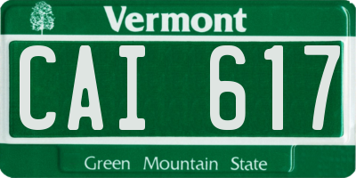 VT license plate CAI617