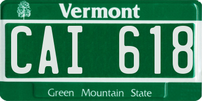 VT license plate CAI618