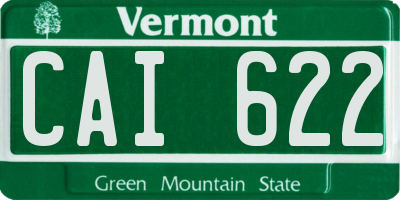 VT license plate CAI622