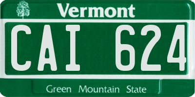 VT license plate CAI624