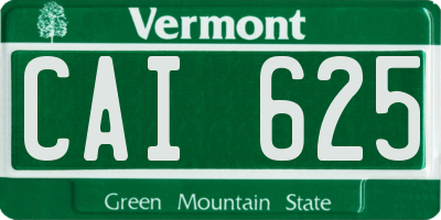 VT license plate CAI625