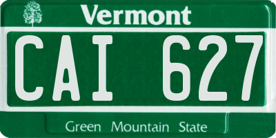 VT license plate CAI627