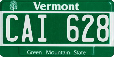 VT license plate CAI628