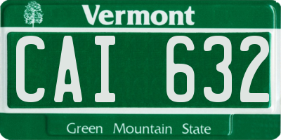 VT license plate CAI632