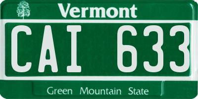 VT license plate CAI633