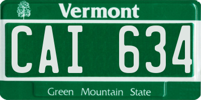 VT license plate CAI634